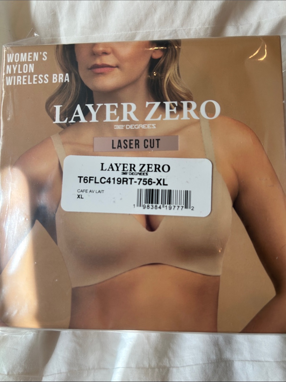 32 Degrees Layer Zero Women's Nylon Wireless Bra — Cafe Au Lait
